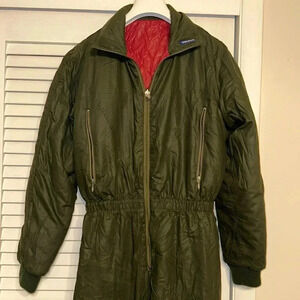 Rare COLMAR Vintage Army Green/Red Winter Snow Ski Suit One Piece Men MED